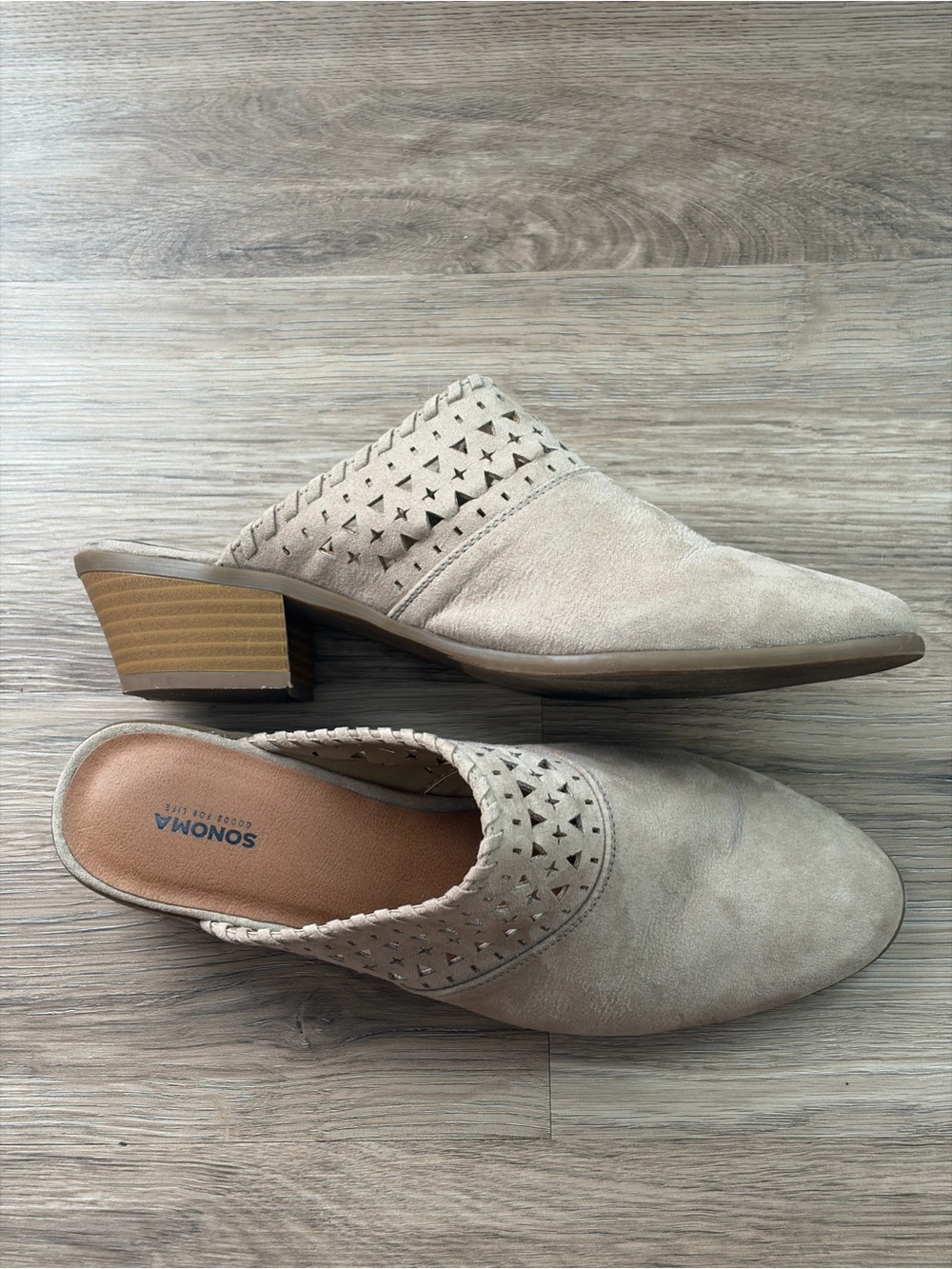 Sonoma Suede Block Heel Slip On Mule
